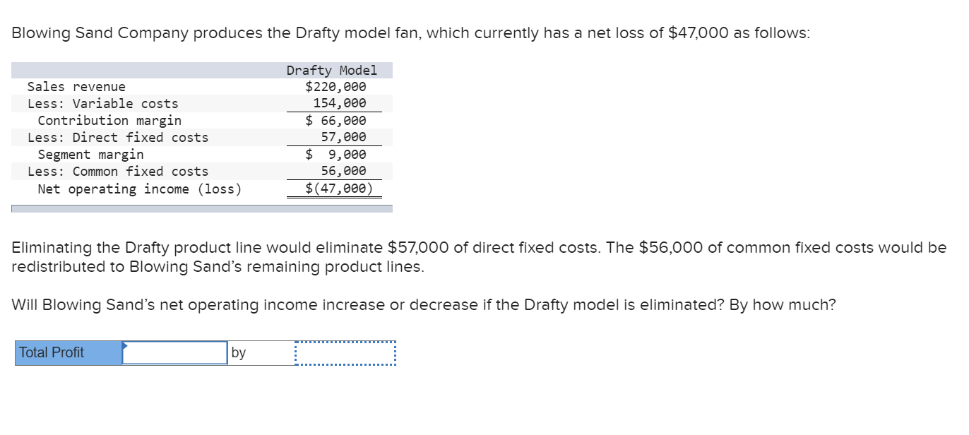 Solved Blowing Sand Company produces the Drafty model fan,
