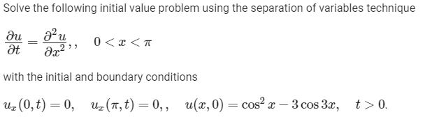 Solved Solve the following initial value problem using the | Chegg.com