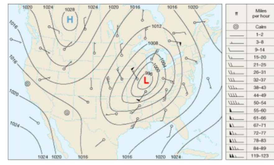 Solved Circle areas of winds blowing in the same directions