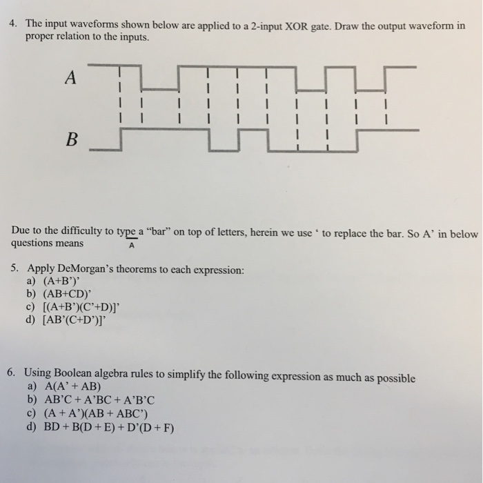 Solved The Input Waveforms Shown Below Are Applied To A | Chegg.com