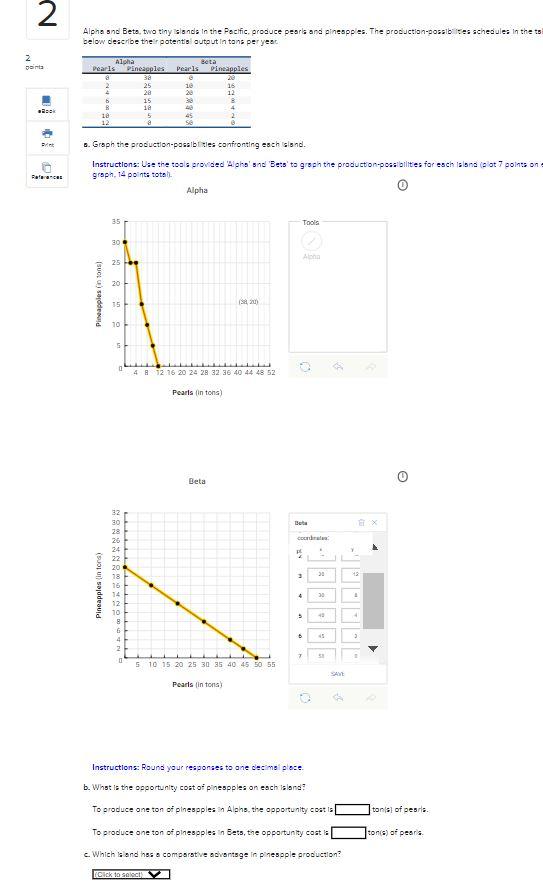Solved What is the opportunity cost of pineapples on each