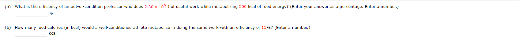 Solved % (b) How manv fond calories (in kcal) would a | Chegg.com