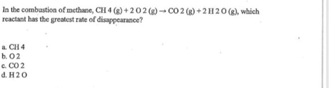 Solved In the combustion of methane, CH4( g)+2O2( g)→CO2( | Chegg.com