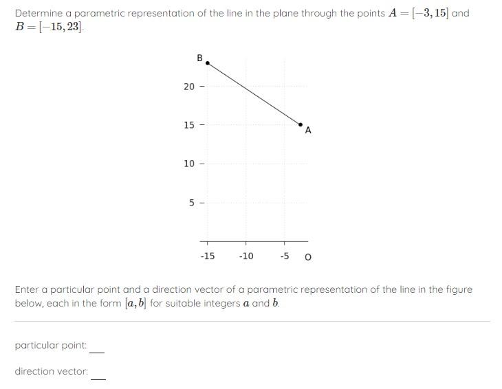 Determine a parametric representation of the line in | Chegg.com