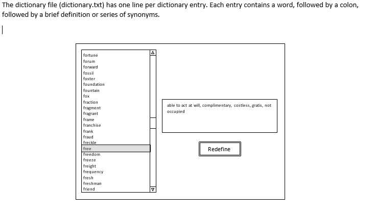 Solved You are to write a JAVA GUI that holds a dictionary. | Chegg.com