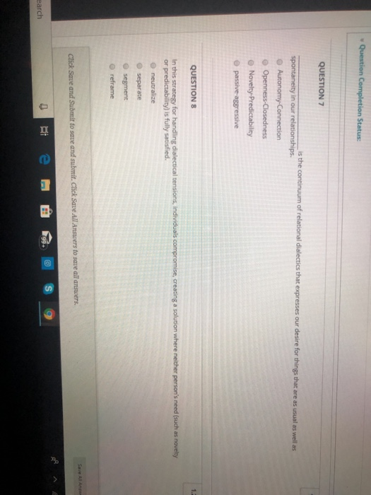 Solved Question Completion Status QUESTION 7 is the | Chegg.com