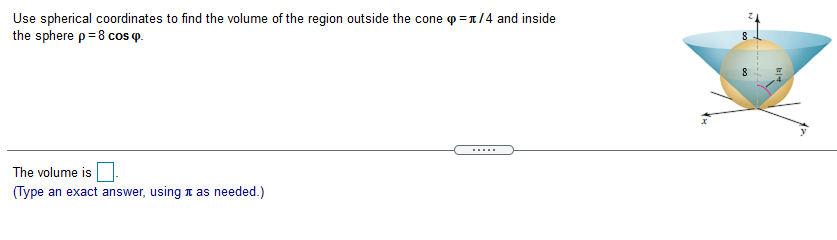 Solved Use spherical coordinates to find the volume of the | Chegg.com
