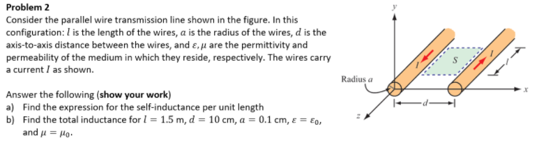 Solved Problem 2 Consider the parallel wire transmission | Chegg.com