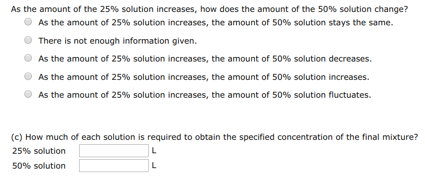 Solved Fifty liters of a 40% acid solution is obtained by | Chegg.com