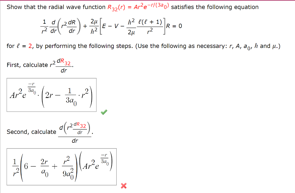 Solved Show that the radial wave function | Chegg.com