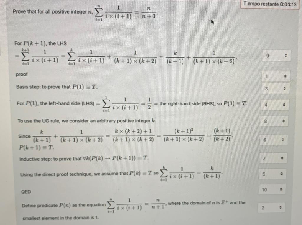 Solved Tiempo restante 0:04:13 n Prove that for all positive | Chegg.com