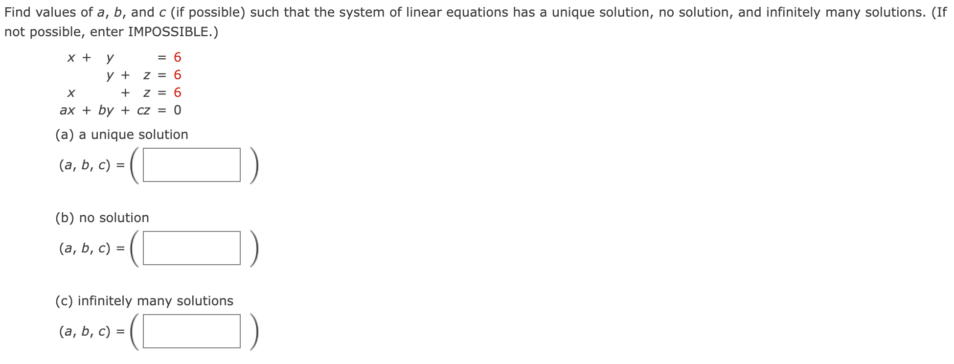 Solved Find Values Of A, B, And C (if Possible) Such That | Chegg.com