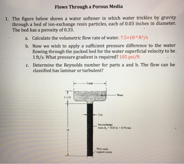 Flows Through a Porous Media 1. The figure below | Chegg.com