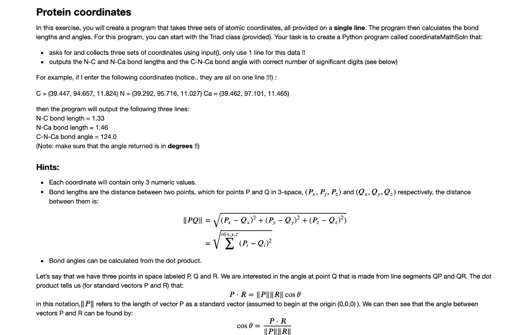 Protein Coordinates In This Exercise You Will Create Chegg Com