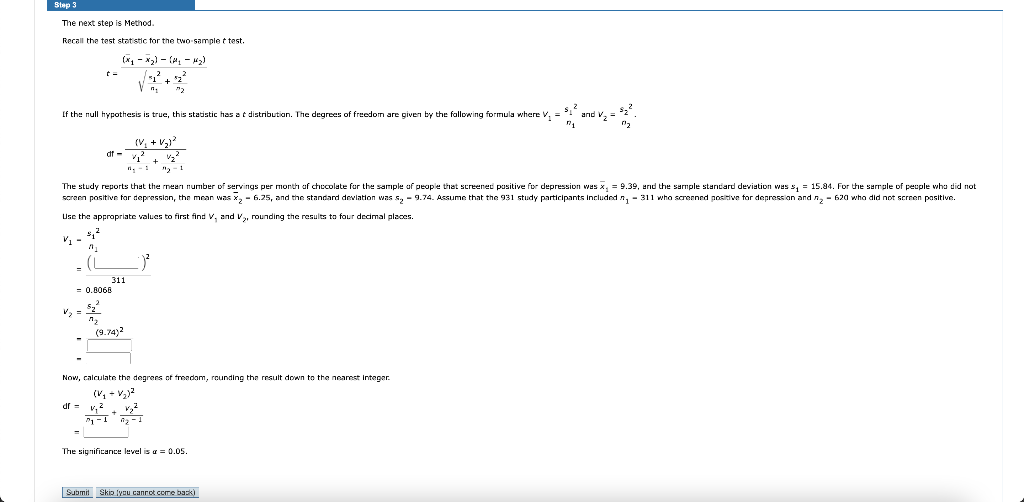 Solved The next step is Method. Recall the test stat stic | Chegg.com