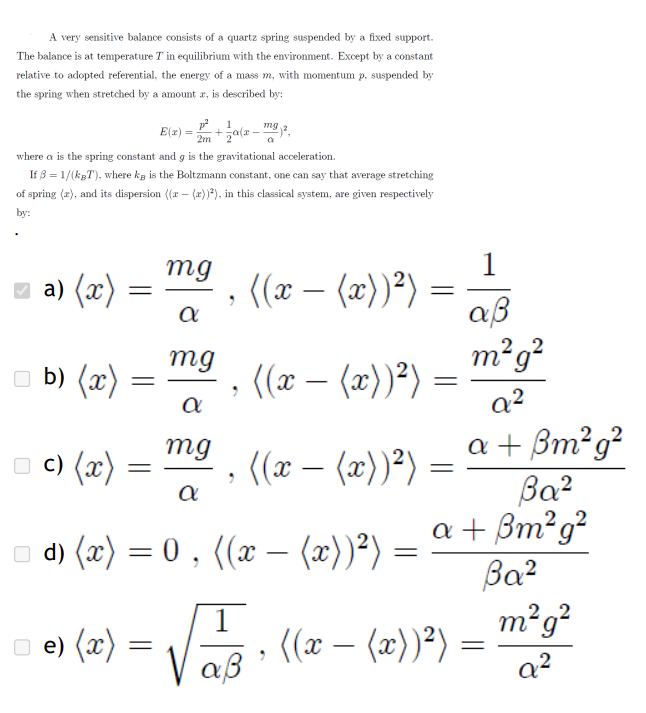 Solved A very sensitive balance consists of a quartz spring | Chegg.com