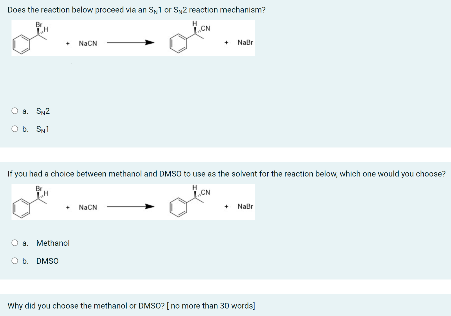 Solved Does The Reaction Below Proceed Via An SN1 Or SN2 | Chegg.com