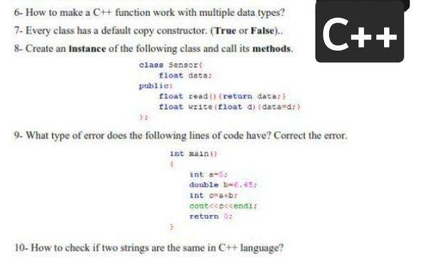 Solved C++ 6- How to make a CH function work with multiple | Chegg.com