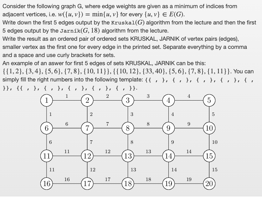Solved Consider the following graph G, where edge weights | Chegg.com