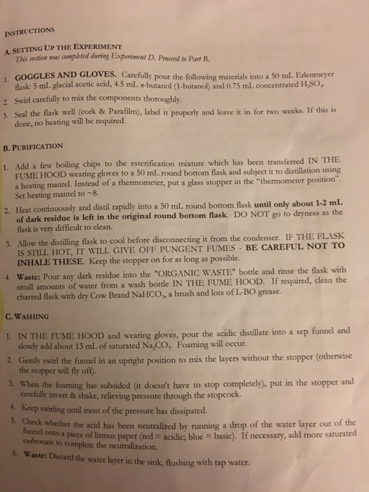 Solved In Part C, step 1, foaming occurs. Provide a chemical