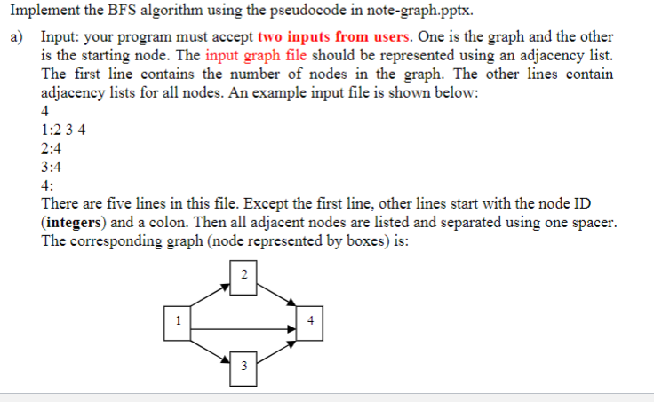 Solved Implement The BFS Algorithm Using The Pseudocode | Chegg.com