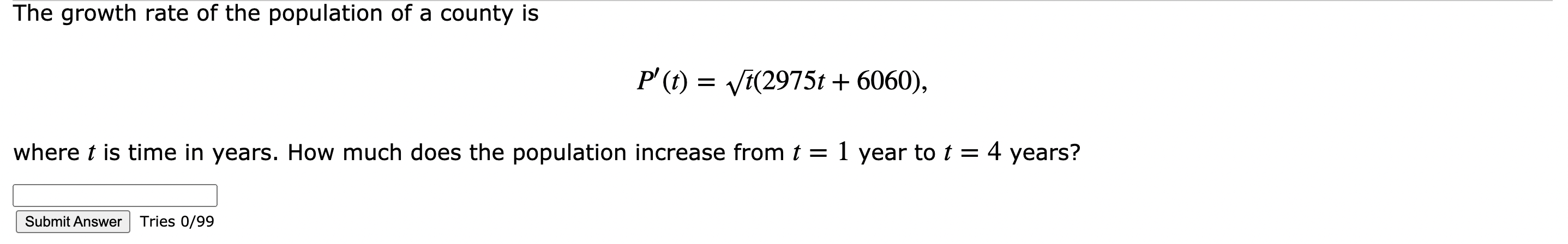 Solved The growth rate of the population of a county is P | Chegg.com