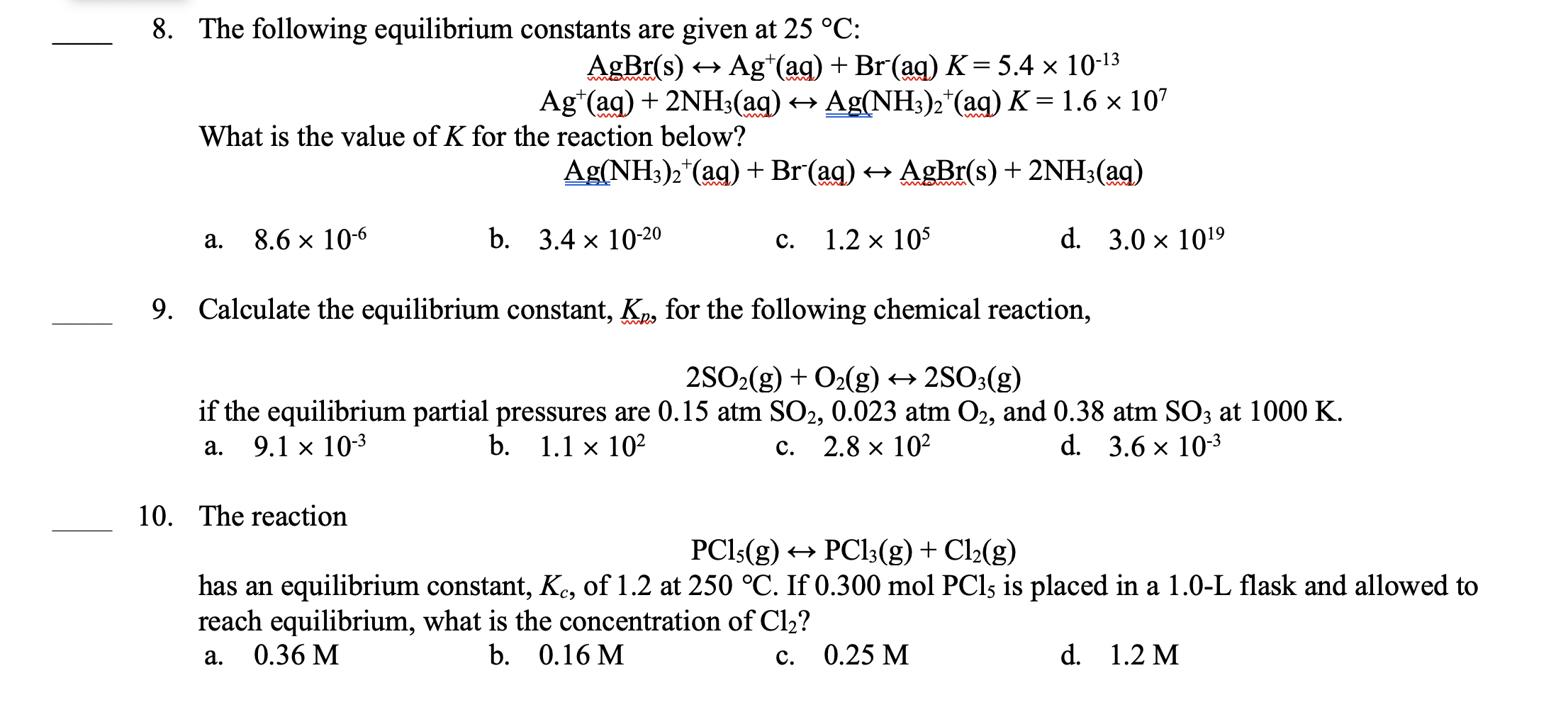 Solved Chem 1312 Spring 2020 Unit 2 Sample Questions 6 F Chegg Com