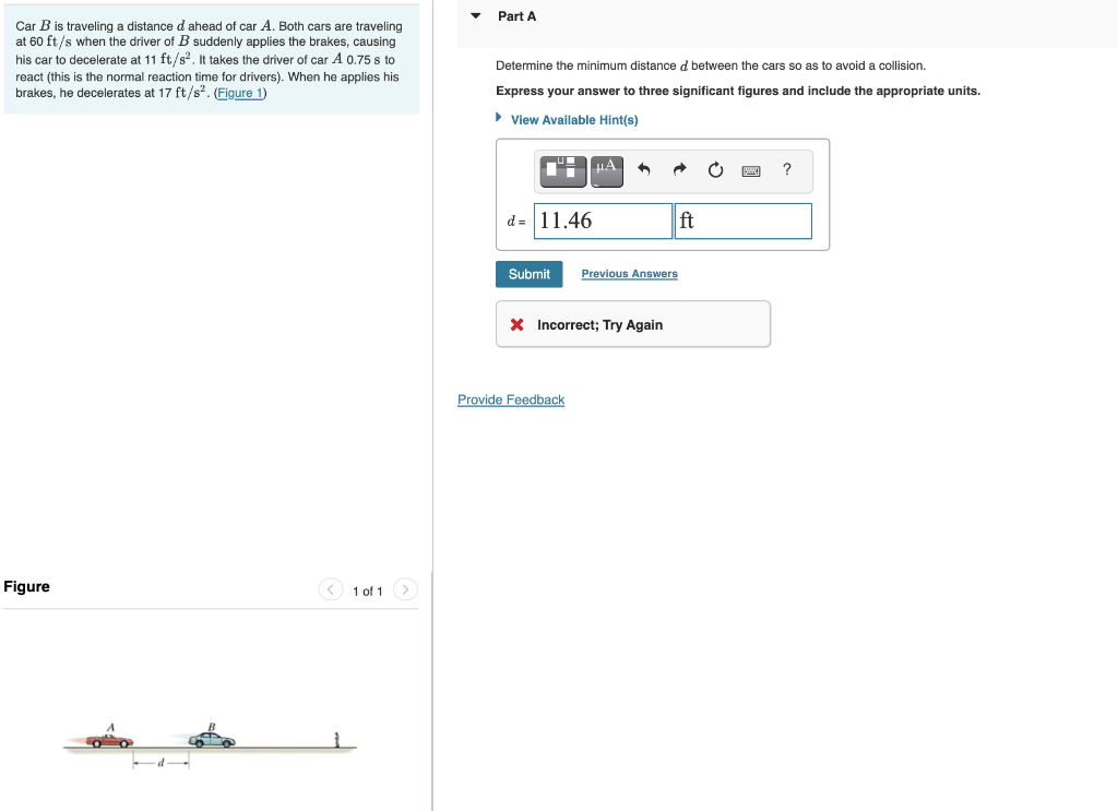 Solved Part A Car B Is Traveling A Distance D Ahead Of Car | Chegg.com