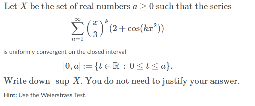 Solved Let X Be The Set Of Real Numbers A 0 Such That T Chegg Com