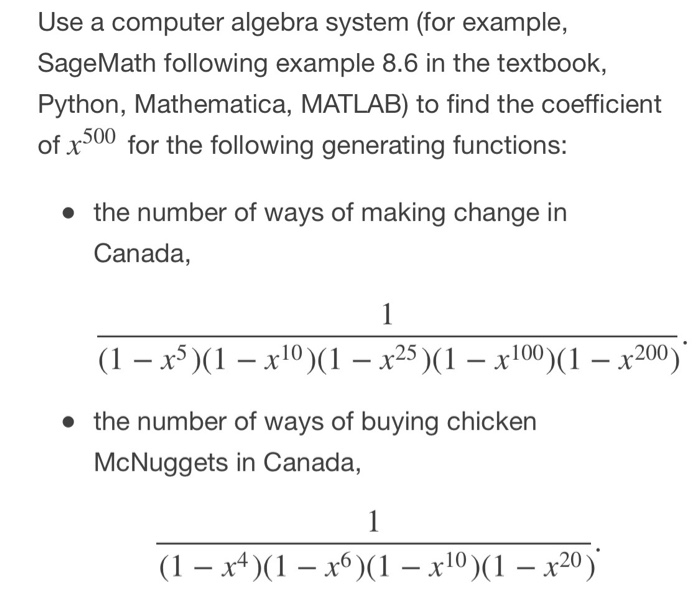 Solved Use a computer algebra system (for example, SageMath | Chegg.com