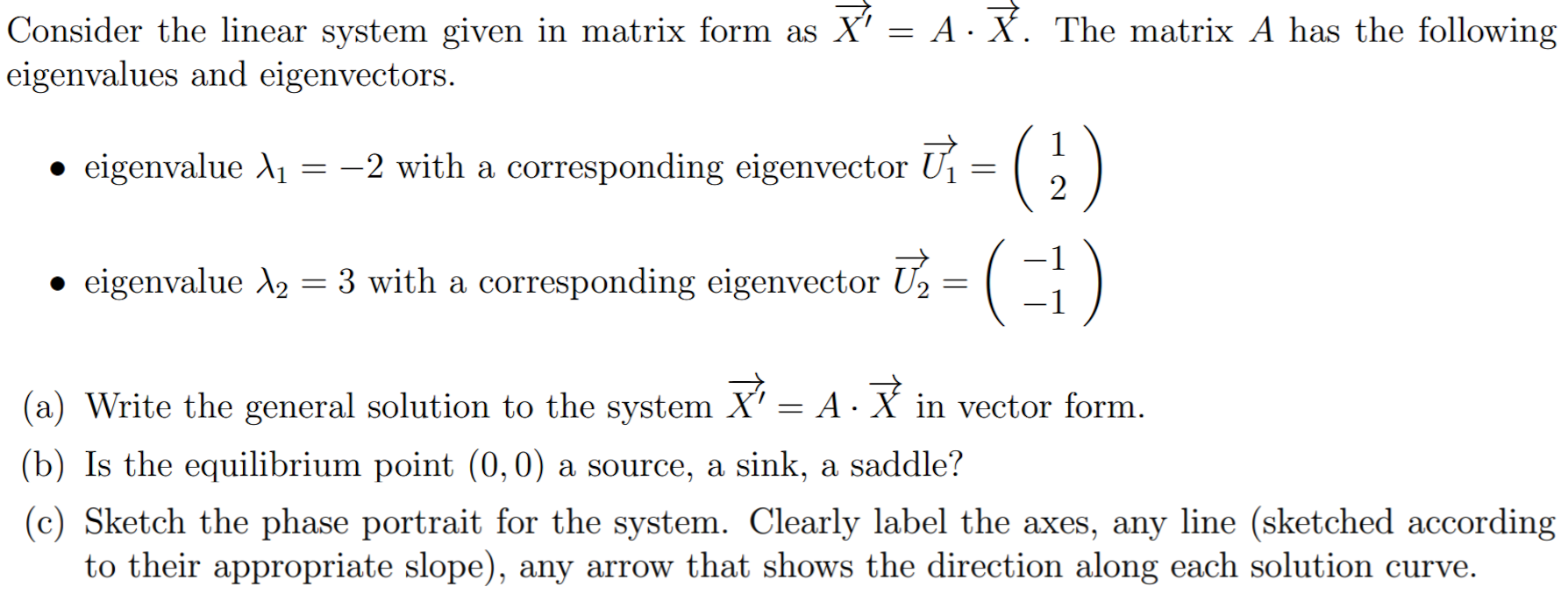 Solved 1 Consider the linear system given in matrix form as | Chegg.com