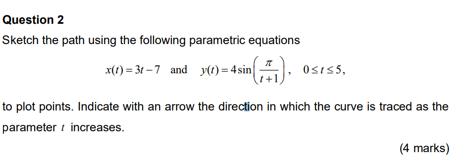 Solved Question 2 Sketch the path using the following | Chegg.com