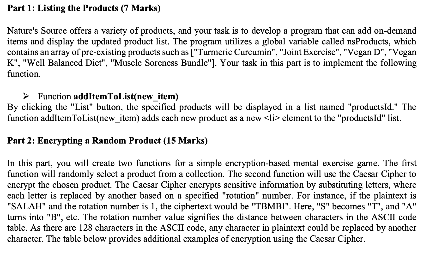 Solved Task : add some codes in the js file Instructions | Chegg.com