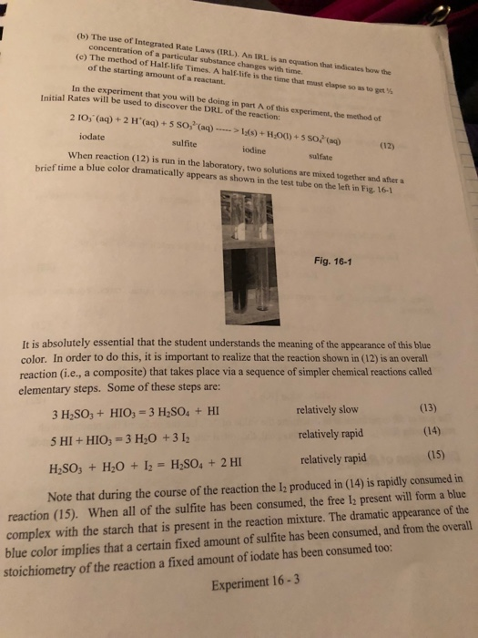 Lab Chemical The Method of Initial Rates.