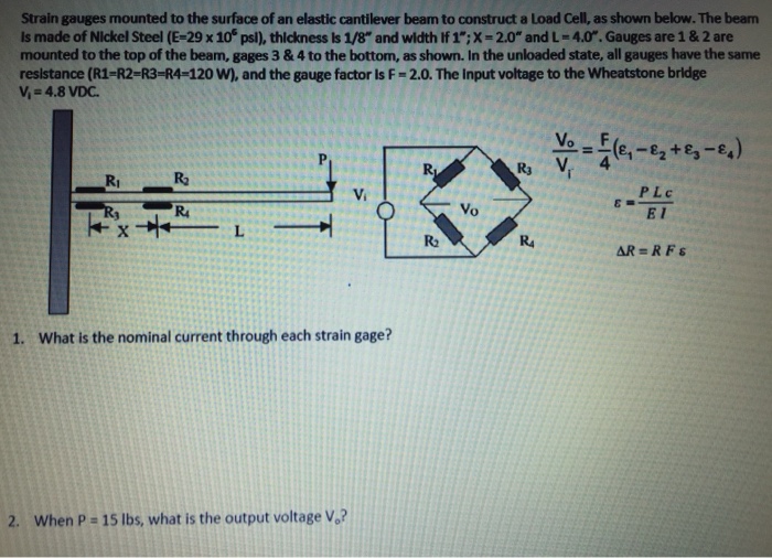 Solved Strain gauges mounted to the surface of an elastic | Chegg.com