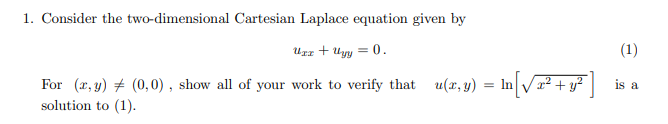 Solved 1. Consider The Two-dimensional Cartesian Laplace | Chegg.com