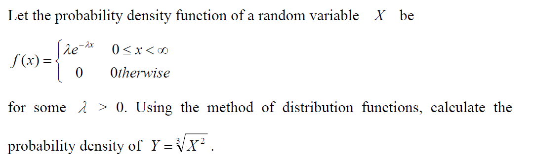 Solved Let the probability density function of a random | Chegg.com
