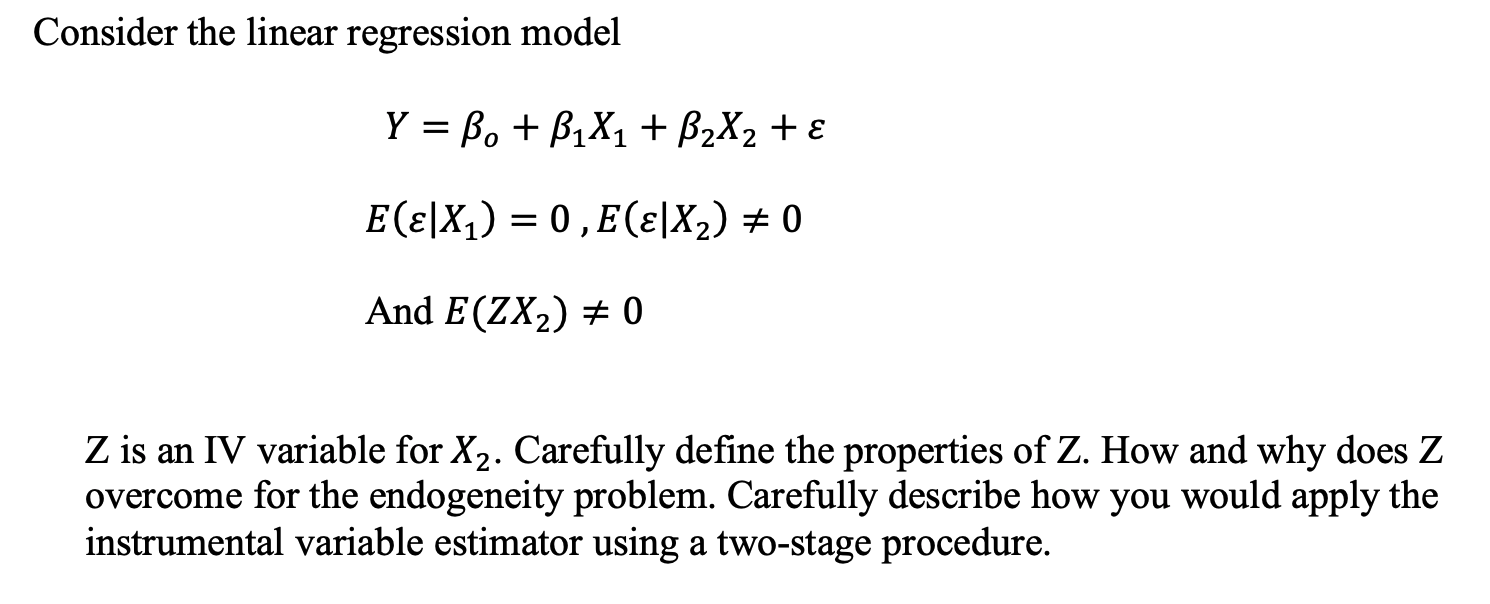 Solved Consider the linear regression model Y = B. + B1X1 + | Chegg.com