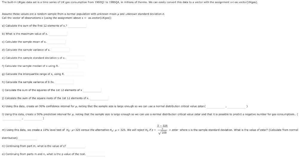 Solved Data set is in R program. Please round everything to | Chegg.com