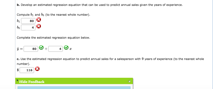 Solved B. Develop An Estimated Regression Equation That Can | Chegg.com