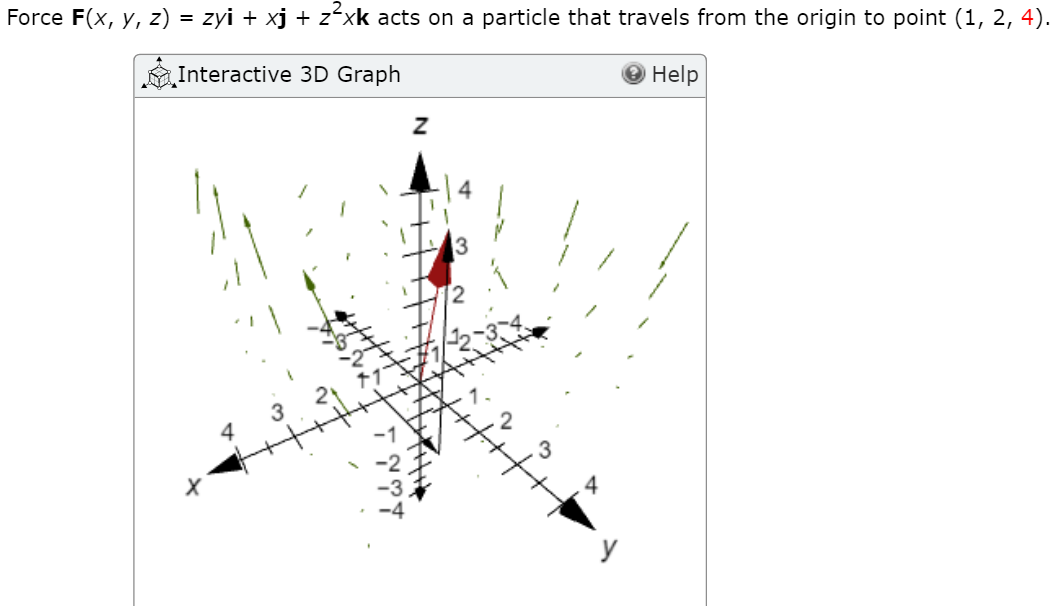 Solved Force F X Y Z Zyi Xj Z2xk Acts On A Particle Chegg Com