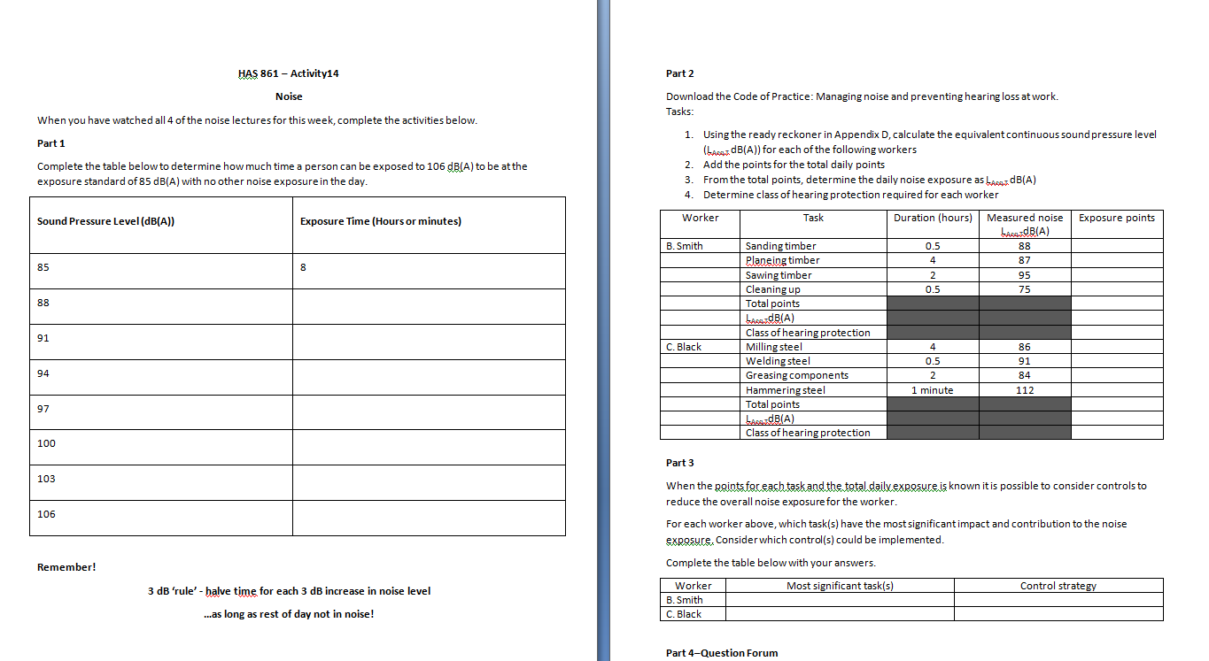 HAS 861 - Activity14 Part 2 Noise Download the Code | Chegg.com