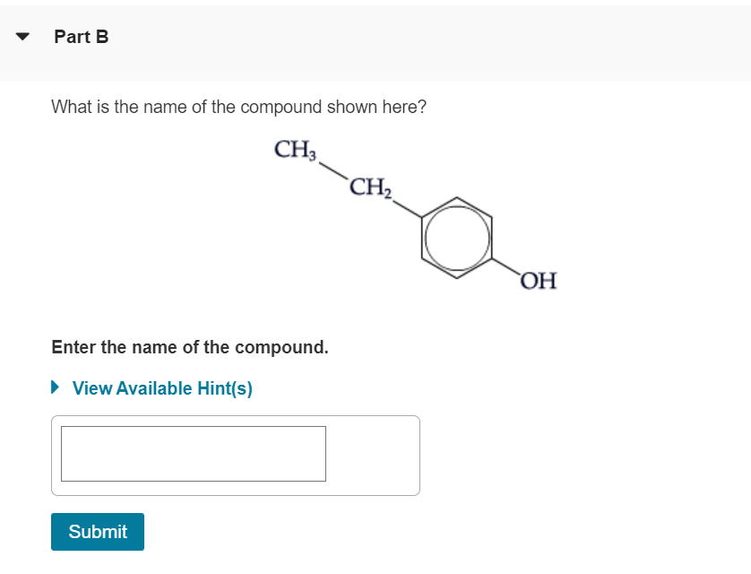 Solved Part A What Is The Name Of The Compound Shown Here? | Chegg.com