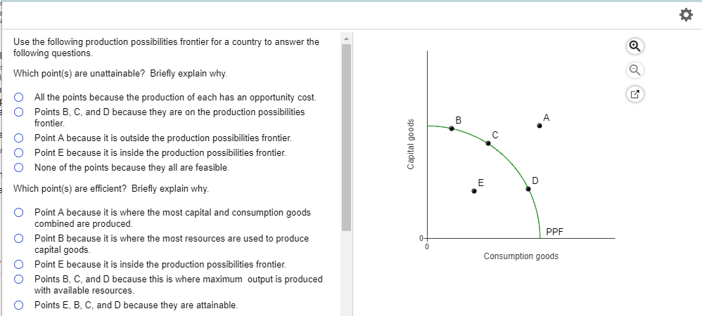 Solved Use The Following Production Possibilities Frontier | Chegg.com