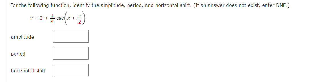 Solved For The Following Function, Identify The Amplitude, | Chegg.com