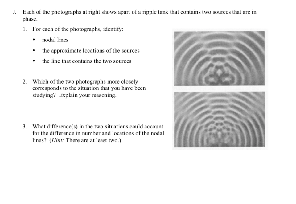 2.source Interference Ripples Two-source interference I. Periodic circular waves: | Chegg.com