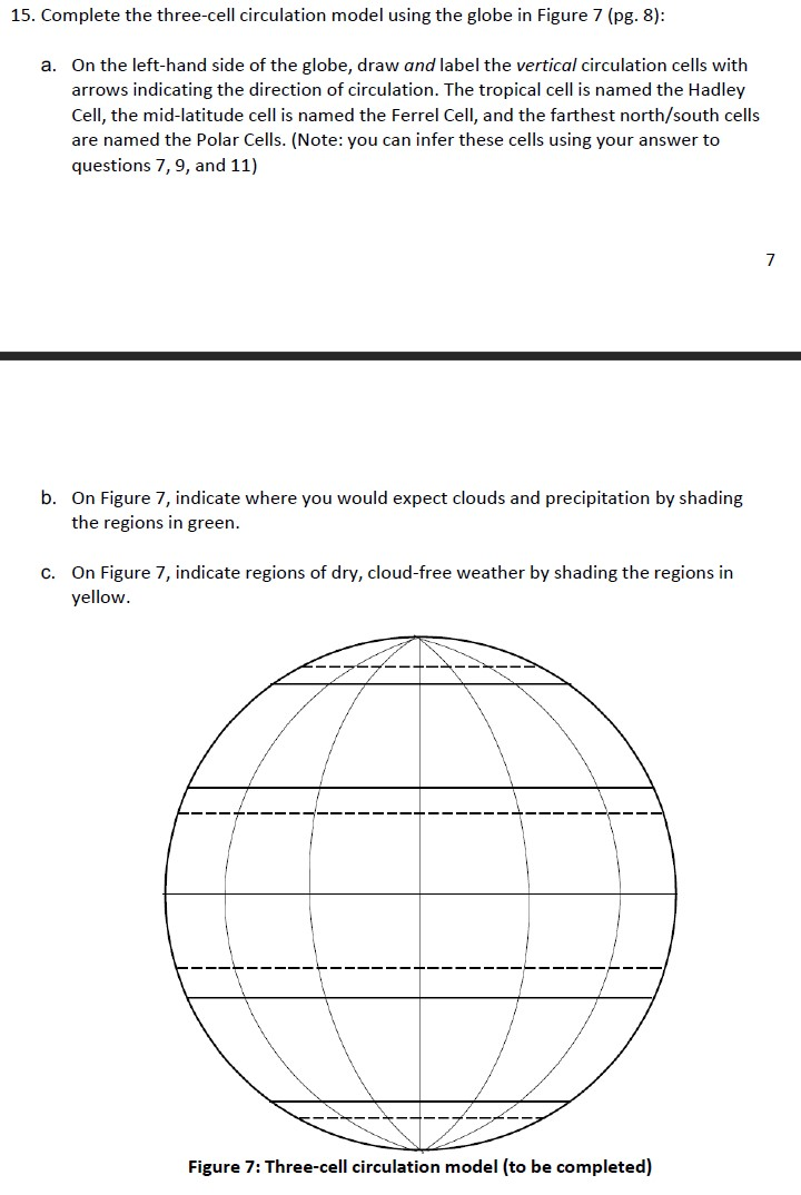 Solved Part III: Global Circulation Background For An Earth | Chegg.com