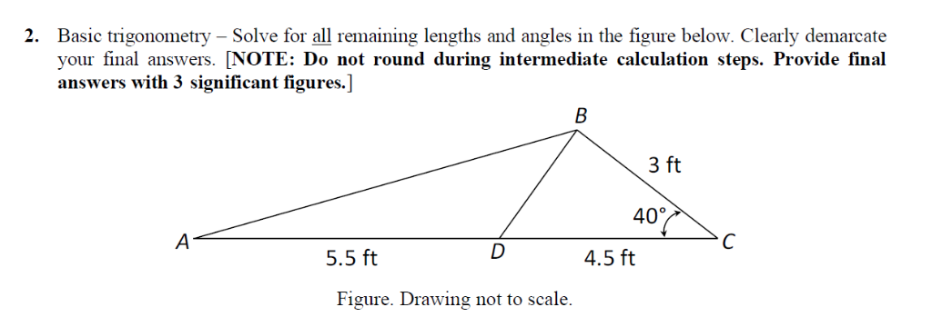 Solved 2. Basic trigonometry - Solve for all remaining | Chegg.com