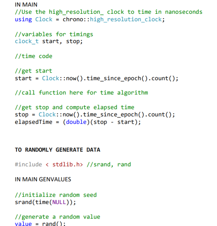 Solved Program 4: Algorithm Timing Comparisons n nlog n | Chegg.com