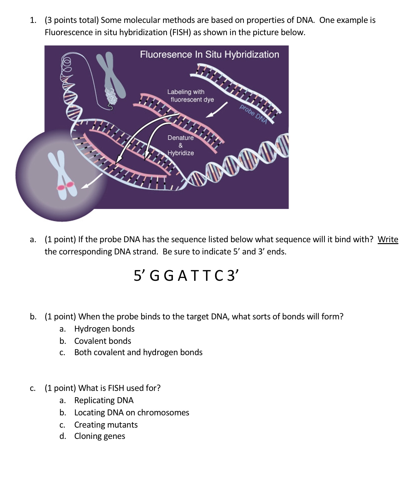 Solved 1. (3 points total) Some molecular methods are based